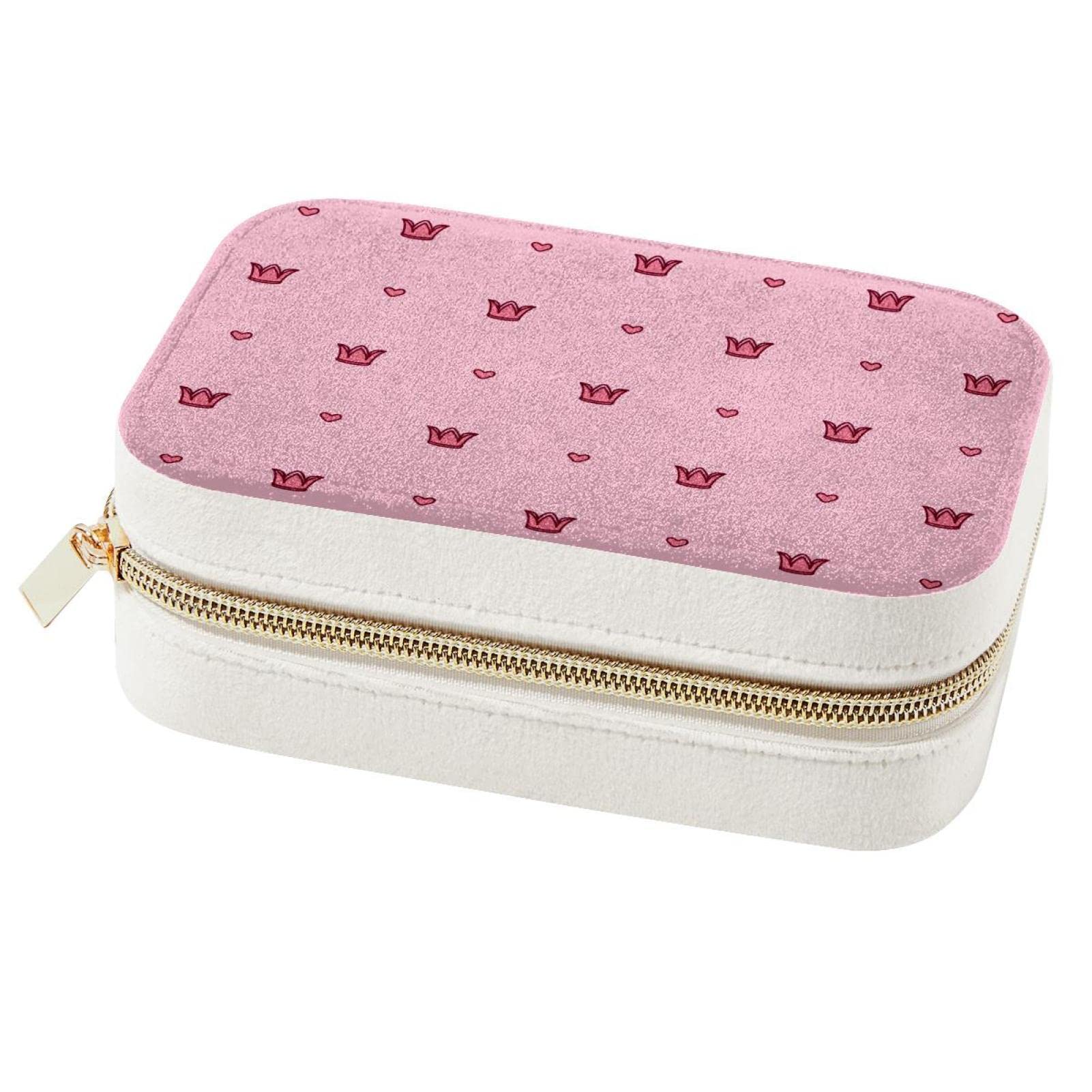 Boîte à bijoux de voyage compacte rose pour ne plus emmêler vos colliers