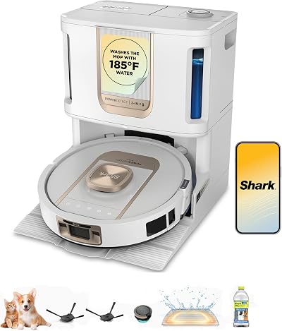 Shark PowerDetect ThermaCharged NeverTouch Pro Robot Vacuum, White AV2900XE