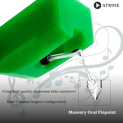 Miniatura 2 de Lápiz óptico de repuesto ATN95E, para tocadiscos Audio-Technica AT LP120, compatible con lápiz óptico Audio Technica AT95E, 3 años de garantía. No