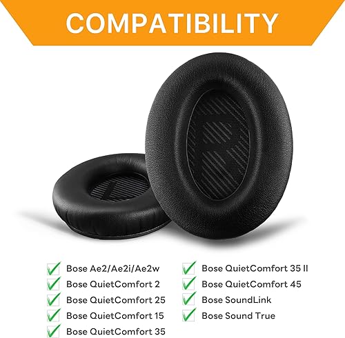 Miniatura 21 de Almohadillas de repuesto para auriculares Bose QuietComfort 35 (QC35) y Quiet Comfort 35 II (QC 35 iii), almohadillas con espuma viscoelástica