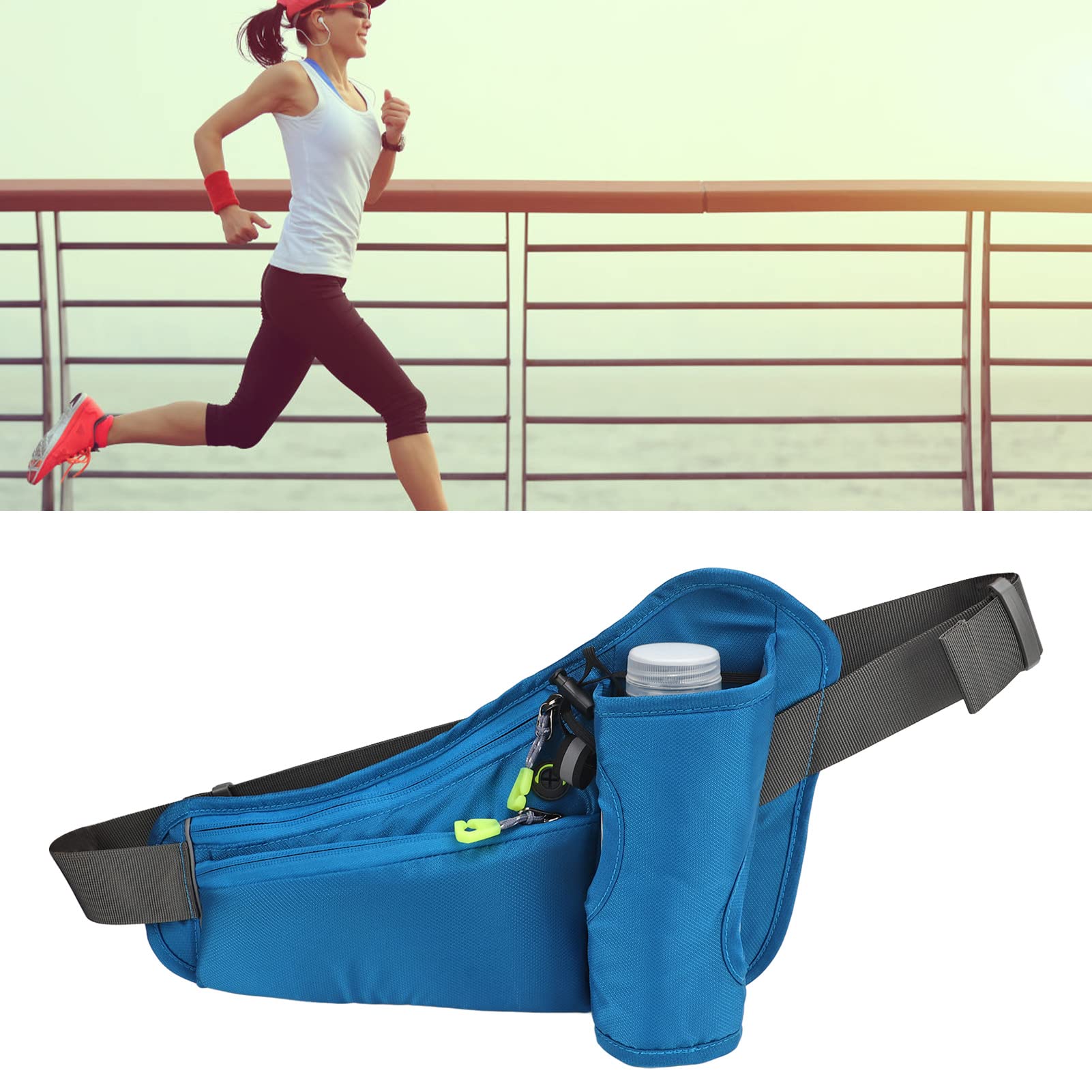 Waist Pack, Reflective Breathable Running Belt Hydration Waist Pack Waterproof for Sports (Blue)