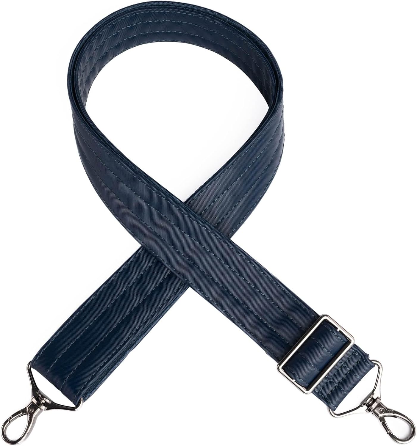 Adjustable Webbed Satin Luxe VL Bag Strap - 1.5", BLUE MOON