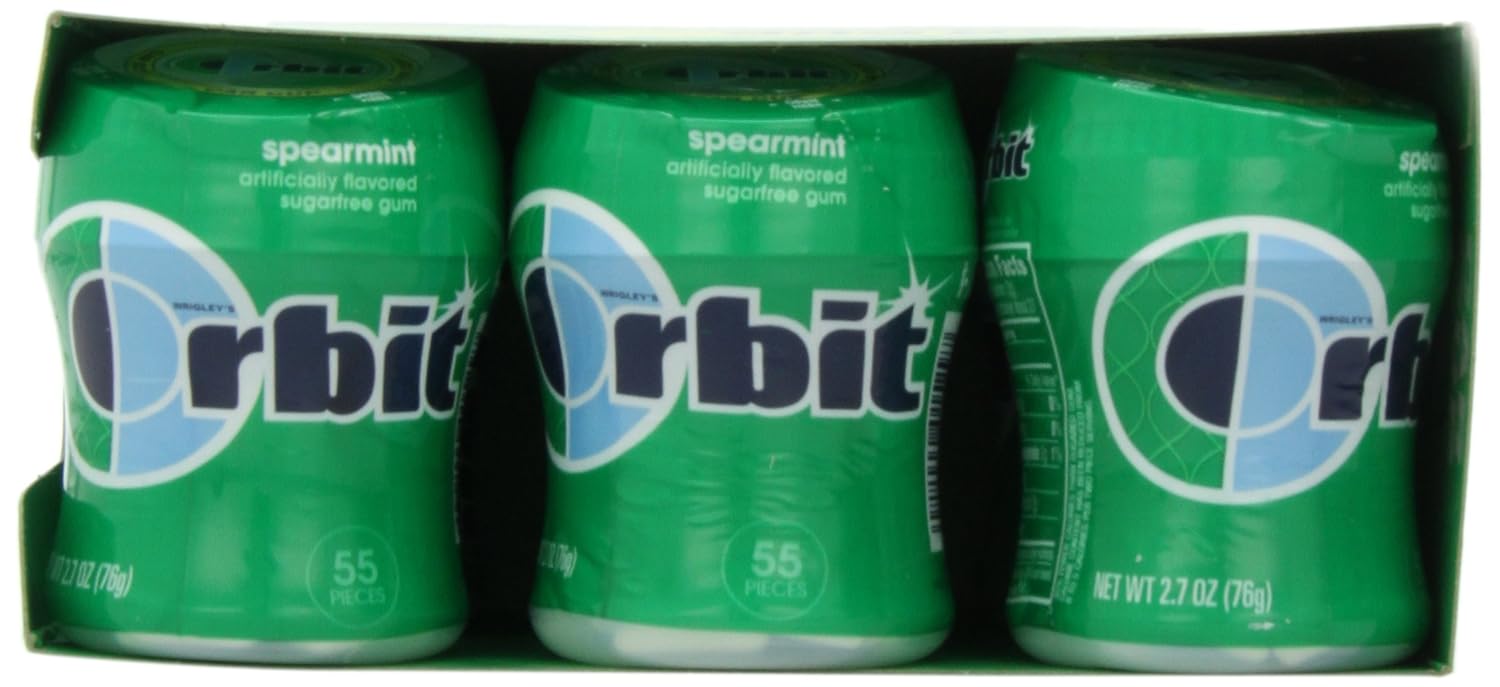 Orbit Bottle Fridge Pack, Spearmint, 55Count, 2.7oz