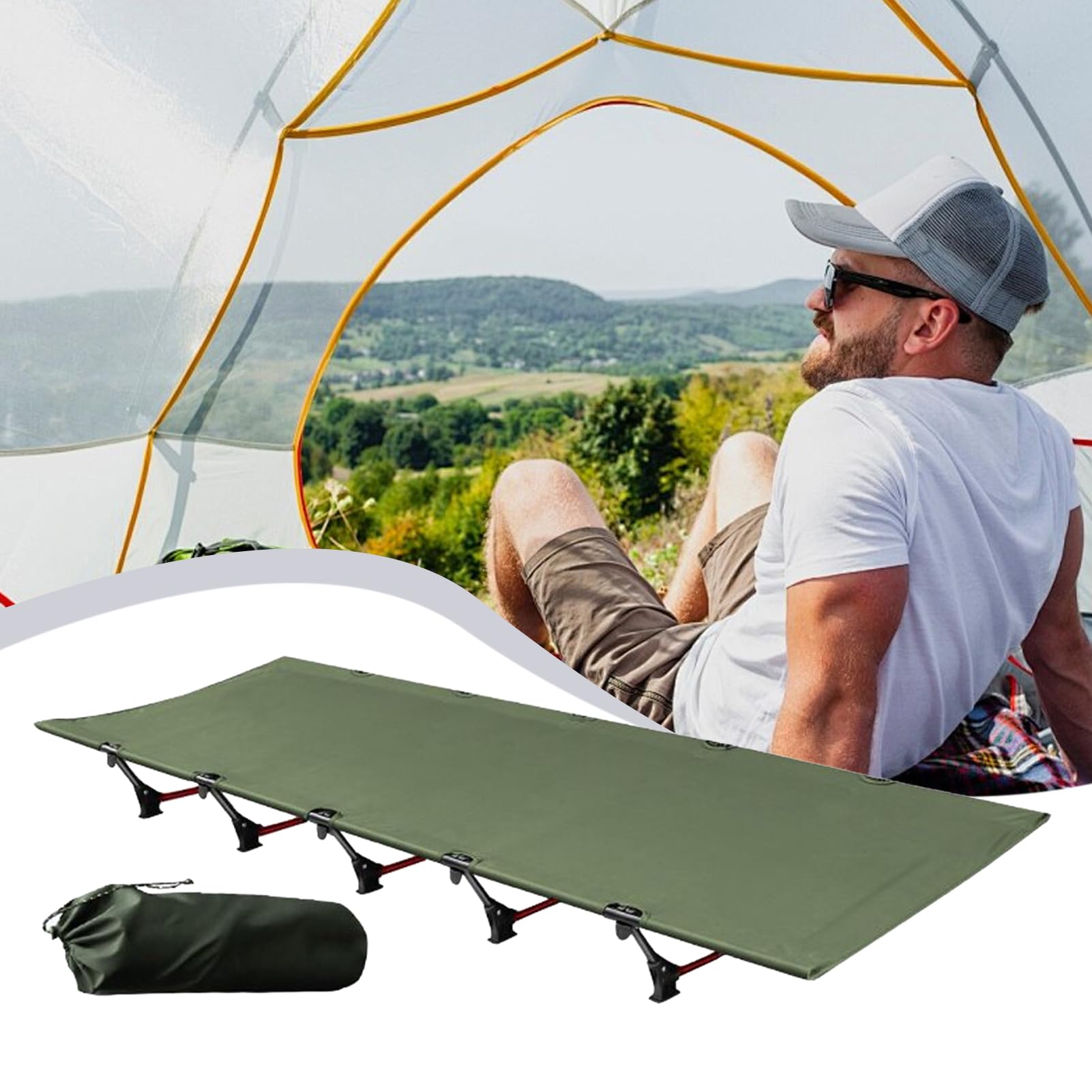 Campingbett Tragfähige Schlafmatratze | Faltbares Schlafbett Für Kompakte Und Platzsparende Campingausstattung Camping Wandern Outdoor Reisen Gästezimmer
