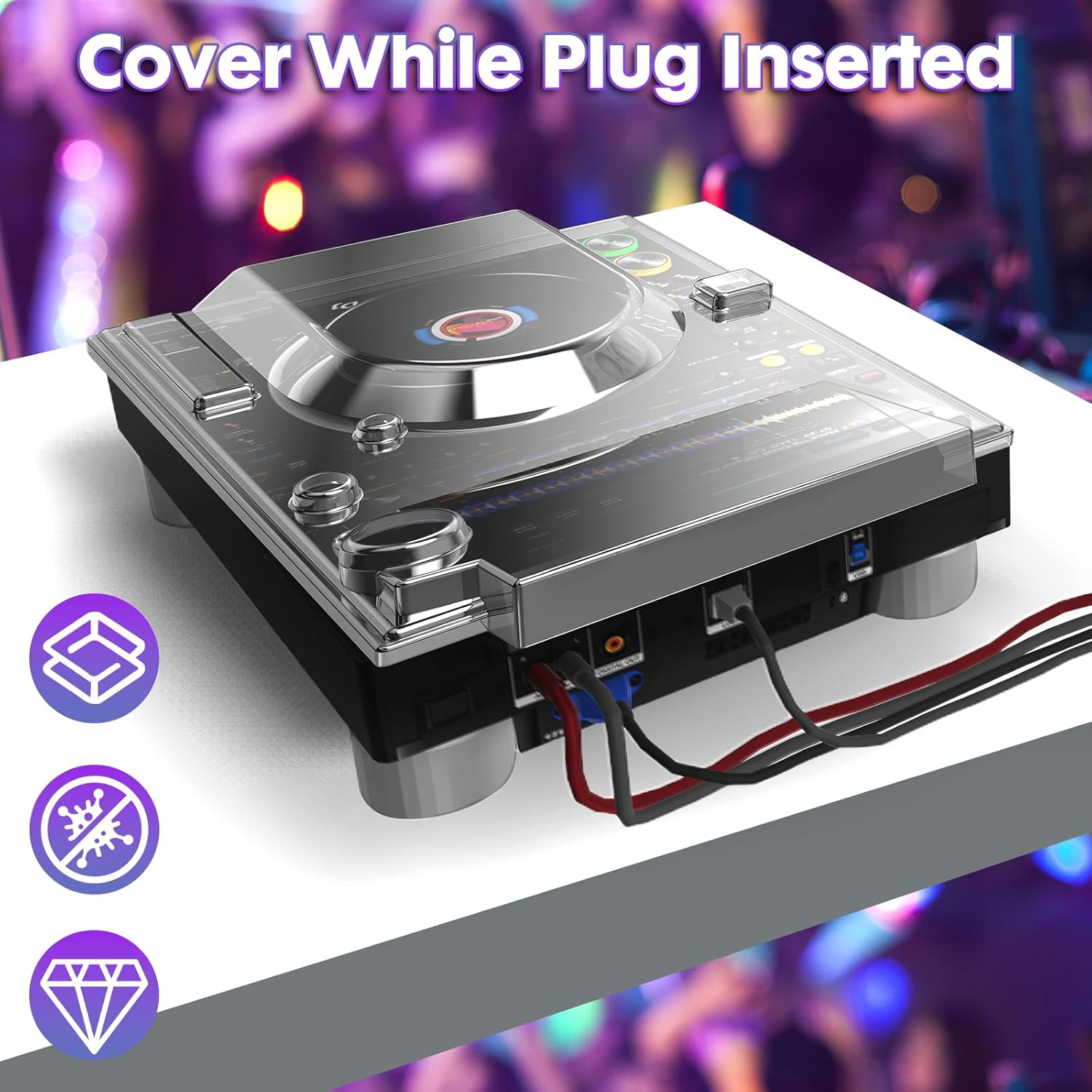 Polycarbonate Cover for Pioneer DJ CDJ-3000, Hard Shell DJ Equipment Protective PC Pets-Scratch Proof Shield Lid Cover Protector for Travel