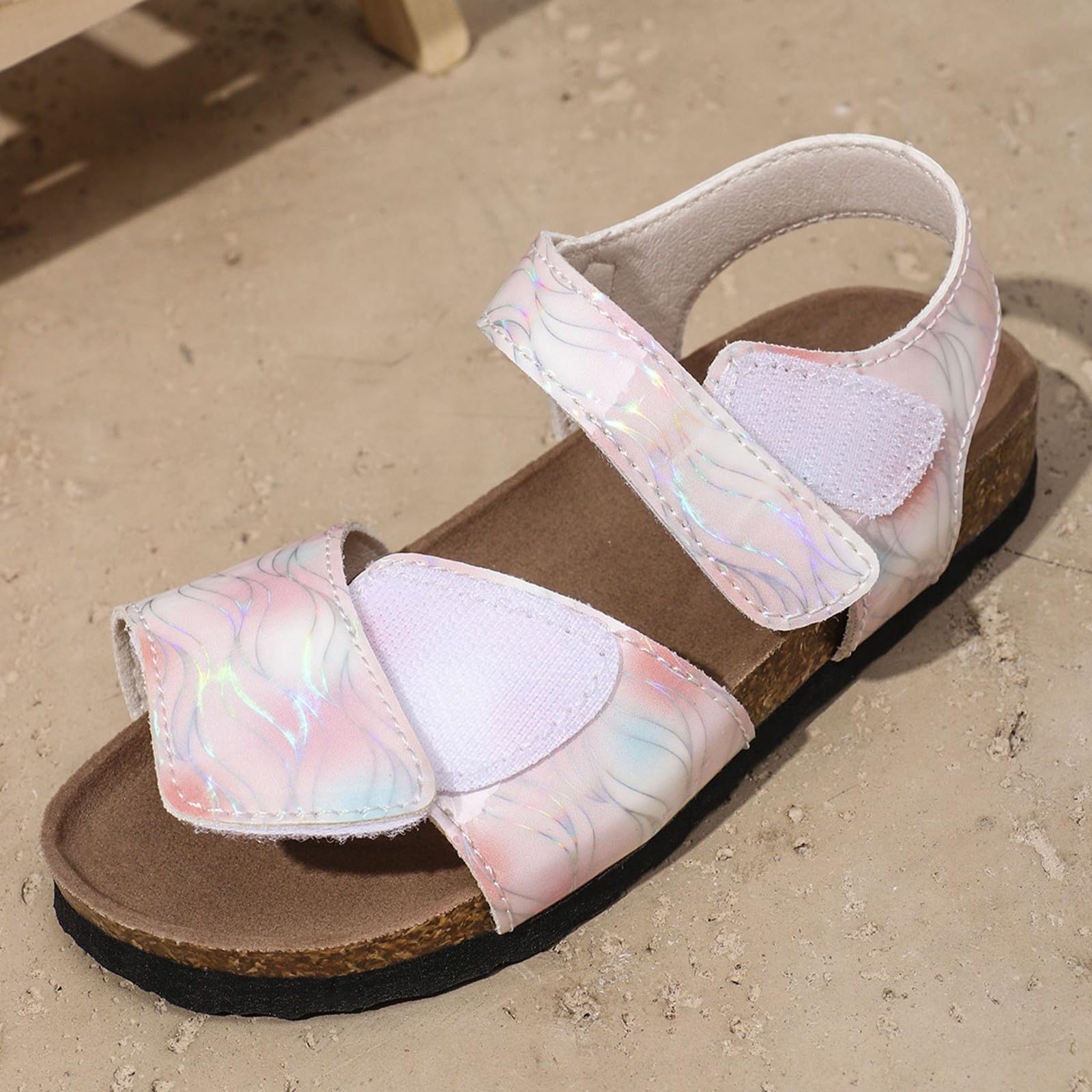 MMRTDJDR Generisch Sandalias de Verano para Niña con Estampado, Zapatos Informales Cómodos para Actividades al Aire Libre en la Playa, Zapatillas Ligeras para Correr en Estilo Primavera