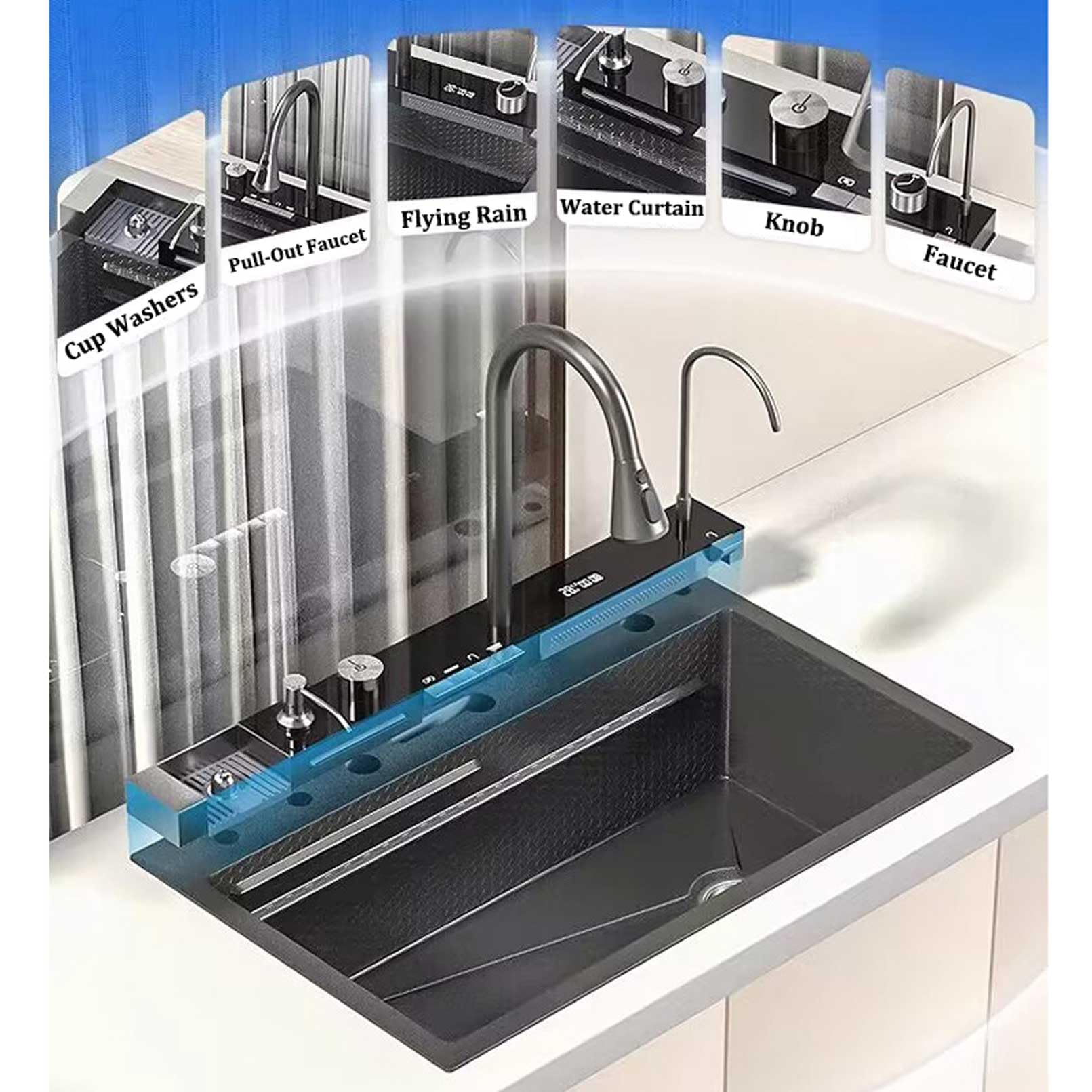 最終値下げ ！4月30日まで キッチン流し台！美品！ Amazon.co.jp: MKYOKO 304 ステンレス鋼高級キッチン シンク滝キッチン