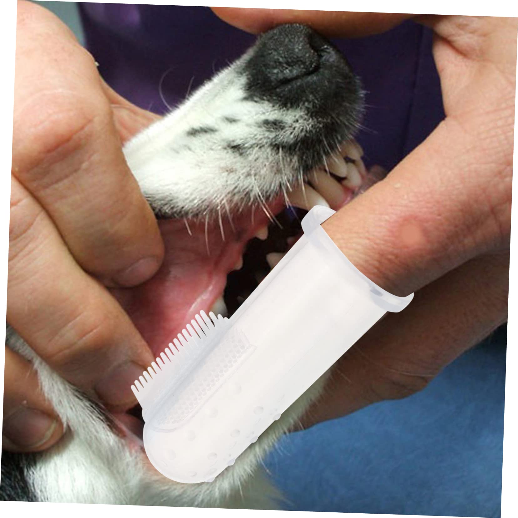 FONDOTIN Finger Toothbrushes for Pets 10 Sets Silicone Pet Brush Travel Tooth Care Kit