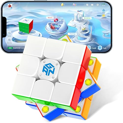 GAN 356 i Carry S Smart Cube Magnetic, 3x3 Speed Cube Intelligent Tracking & Replaceable Batteries with CubeStation App, Compatible with iOS 9.0+,