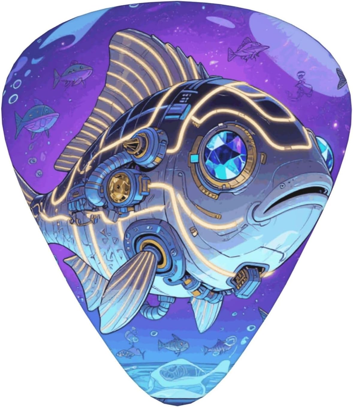 Fish print Guitar Picks With Storage Box Resistant Guitar Pick 12 Pack Guitar Accessories for Electric Guitar Ukulele Bass Personalized Gifts image 2
