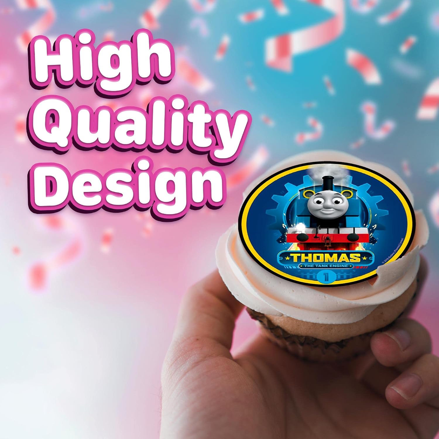 30 x Edible Cupcake Toppers – Train Adventure Themed Collection of Edible Cake Decorations | Uncut Edible on Wafer Sheet