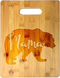 Parent Bear Negative Space Text Silhouette Mother's Day Laser Engraved