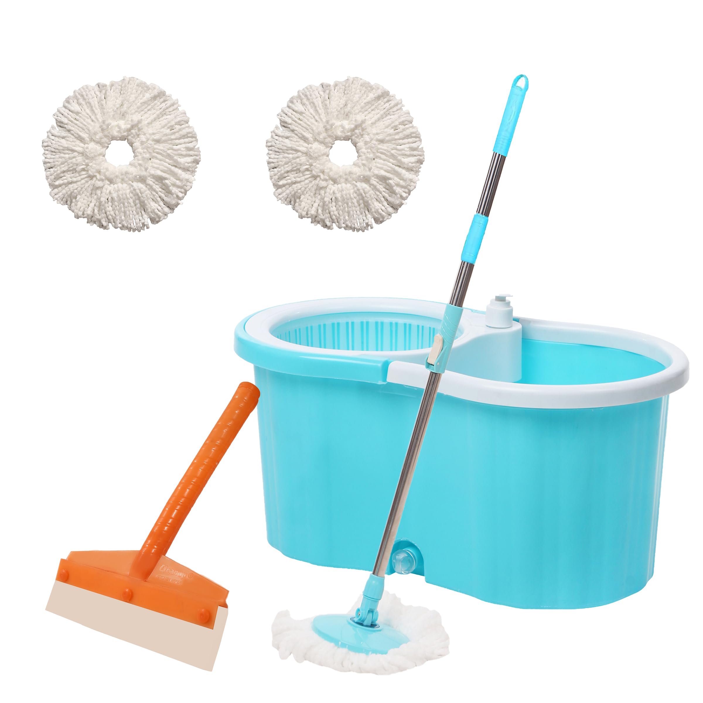 Spin Mop Bucket with 4 Wheels and 2Refill | Floor Cleaning | Mop Stick | Kitchen Wiper | Bucket Mop | Easy Wheels & Big Bucket | Floor Cleaning Mop|Mop Bucket |Pocha for Floor Cleaning|Mopping Set|Mop (B0CLYCPPQS) Amazon Price History, Amazon Price Tracker