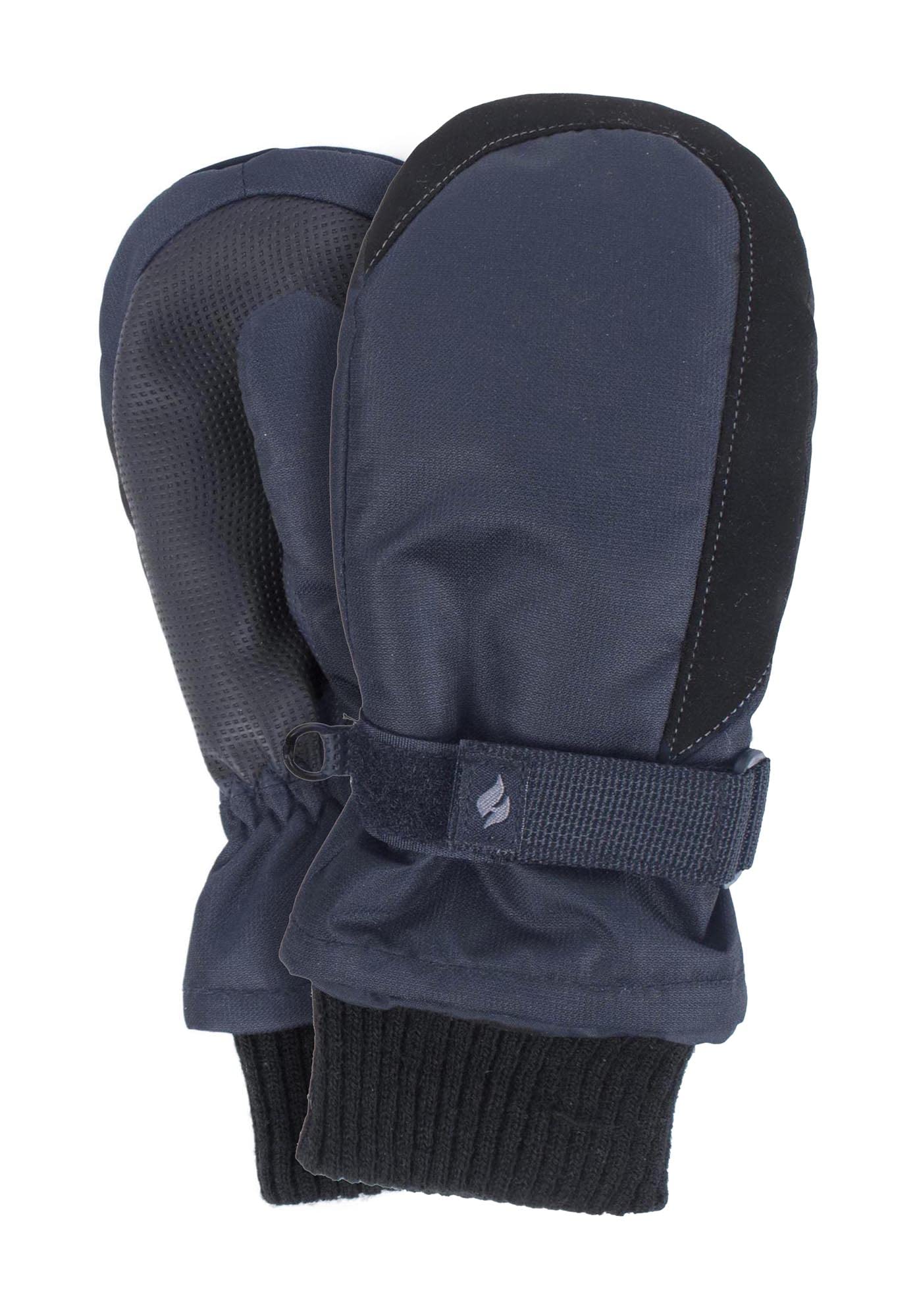 Heat Holders Kids Waterproof Thermal Ski Mittens - Fleece Lined - Pink/Navy - 3-6 Years