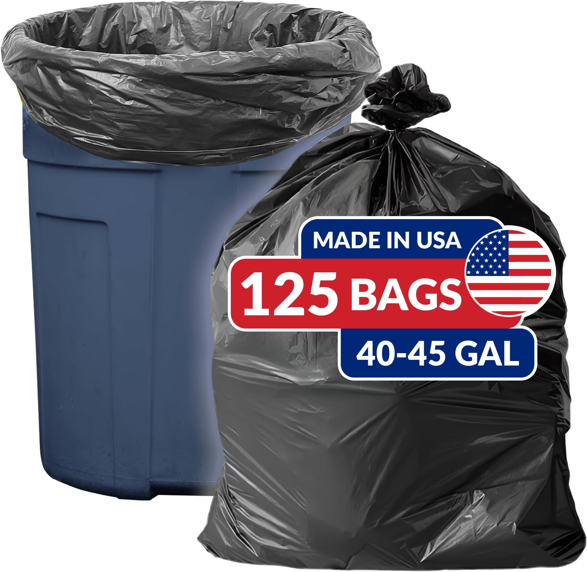 Reli. SuperValue 40-45 Gallon Trash Bags - Black (125 Count)