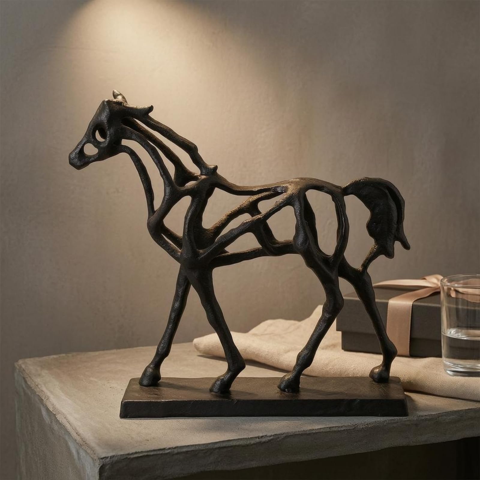 鋳鉄製 馬の彫刻 Amazon.co.jp: rockible 鉄製馬像 鋳鉄製 抽象馬オブジェ テクスチャ