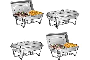 Chafing Dish Buffet Set 8QT Stainless Steel, Food Serving Tray Buffet Warmer