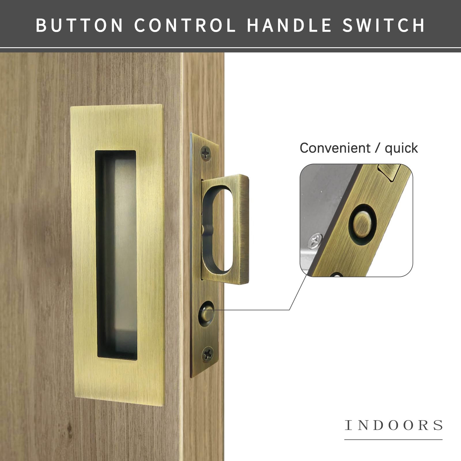 Recessed Finger Flush Pulls with Edge Pull Antique Brass - 6Inch Sliding Closet Door Handles Hardware Suitable for Pocket Door,Closet Door,Sliding Doors, Barn Door Handle — Amazon image 6