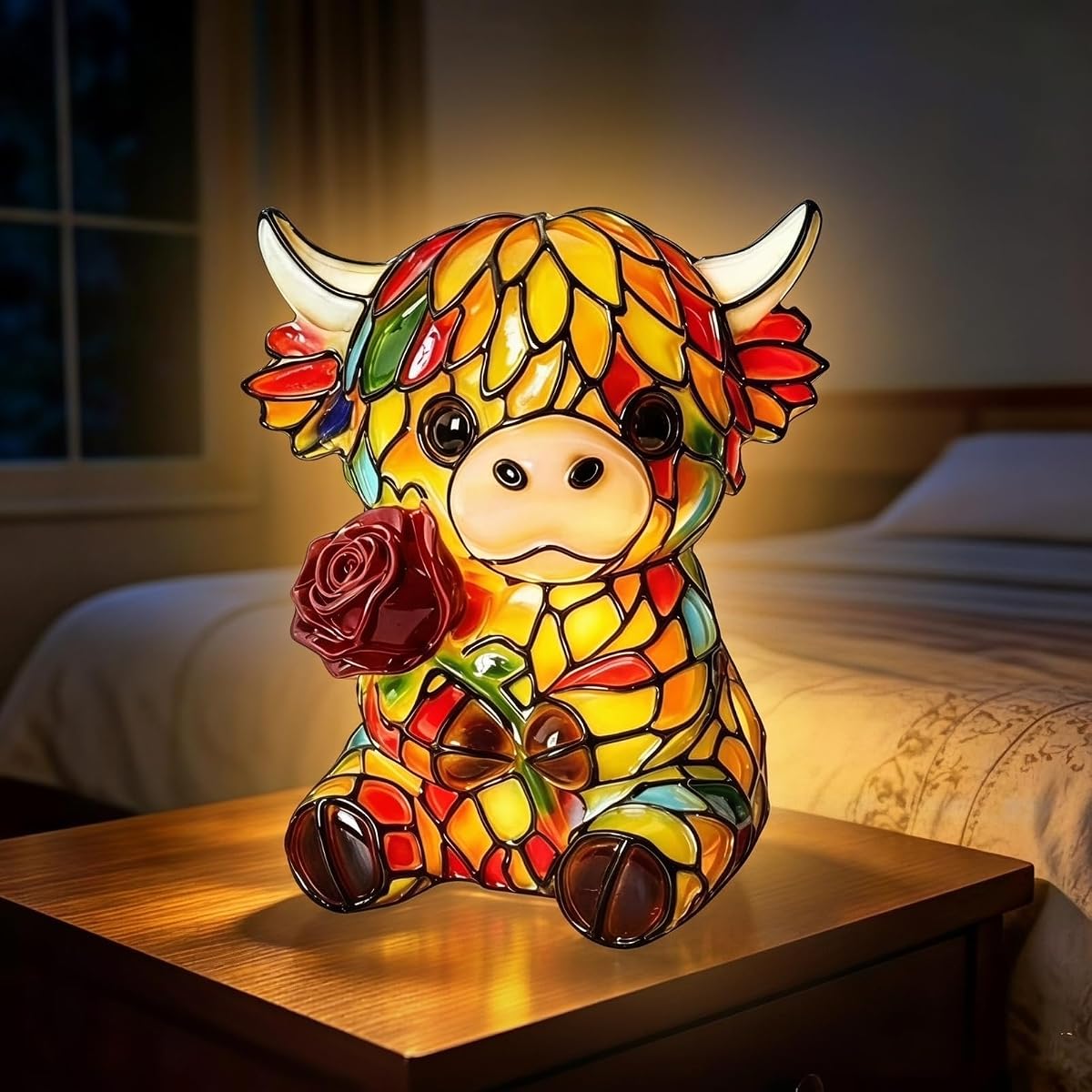 Highland Cow Table lamp,Cow-Shaped lamp,Cow Table lamp