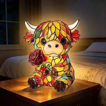 Highland Cow Table lamp,Cow-Shaped lamp,Cow Table lamp