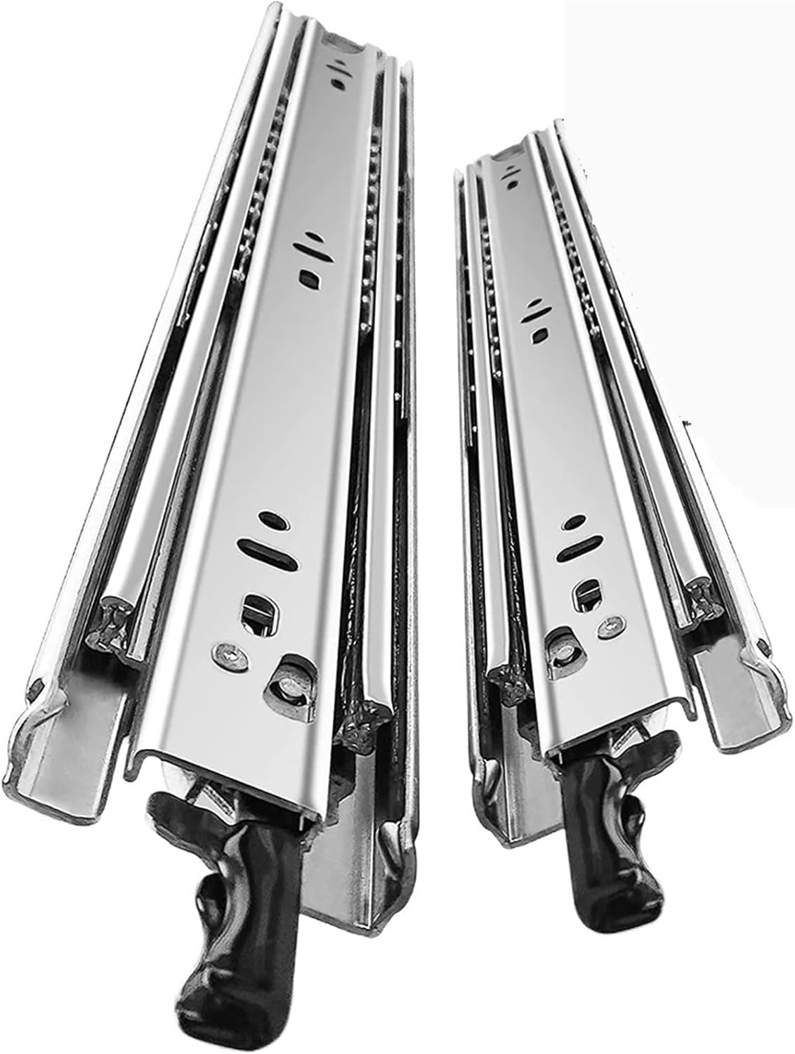 Hardware Full Extension Side Mount Drawer Slides 51mm Wide Heavy Duty Load Drawer Slides with Lock, Runners, Tracks Glides, Side Mount, 68kg Capacity(450mm(18inch))