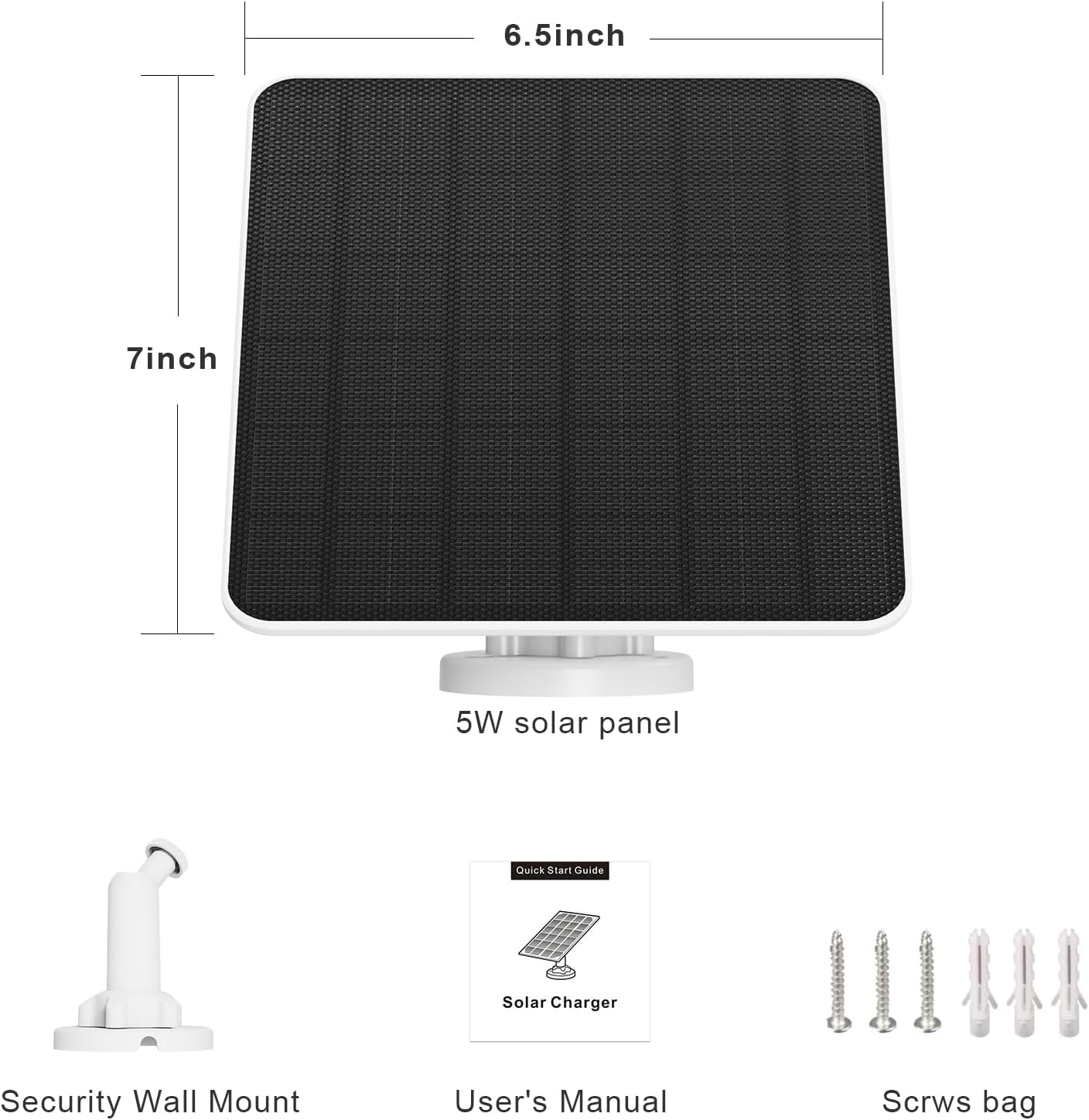 Solar Panel for Ring Camera, 5W Solar Panel Charger for Stick Up Cam/Pro Battery, Spotlight Camera/Pro/Plus, Wyze Battery Pro, 9.8ft Cable, IP65 Waterproof, 3 Pack