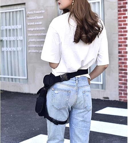 Miniatura 4 de Riñonera de lona para senderismo, bolsa táctica de pierna caída, bolso para correr, cinturón de cadera, al aire libre, motocicleta, bicicleta,