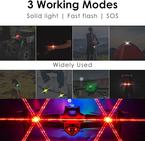 Miniatura 4 de CAPART - Luz estroboscópica ligera para DJI Air 3 2 2S  Mini 2 SE 3 3 Pro  Mavic 2 3 Classic Pro Drone  DJI Avata FPV Luz de vuelo nocturno,