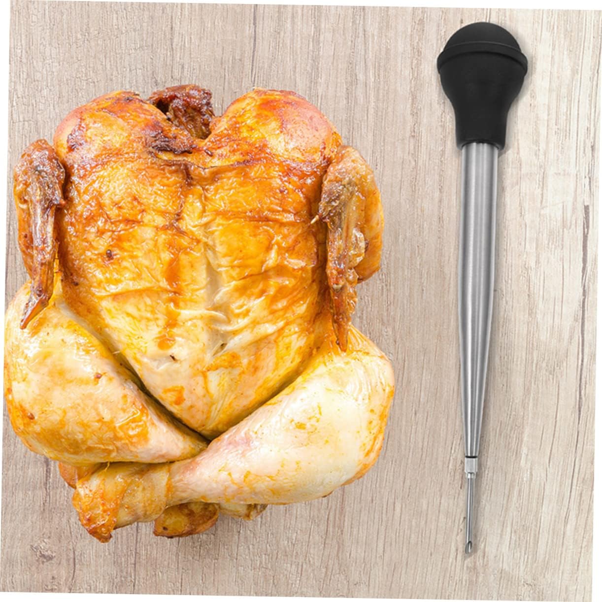 Turkey Seasoning Injector Stainless Steel Baster with Drip Dropper for Bbq Roasting and Marinating Meat for Home Restaurants and Parties