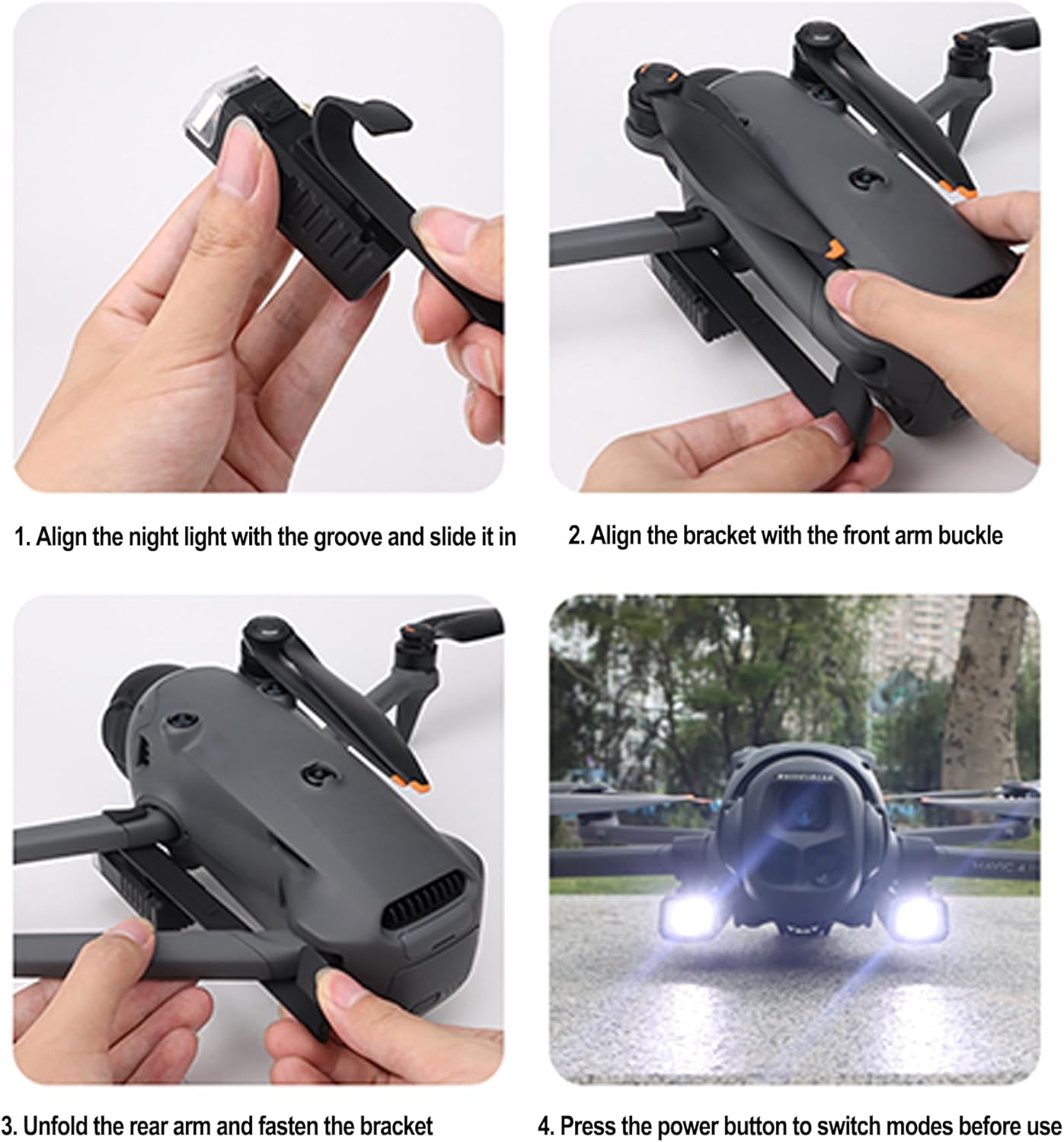 Drone Lights for DJI Mavic 4 Pro Night Flying, Searchlight Adjustable Brightness Flight Signal Lamp Fill Light Led Compatible with DJI Mavic 4 Pro Accessories