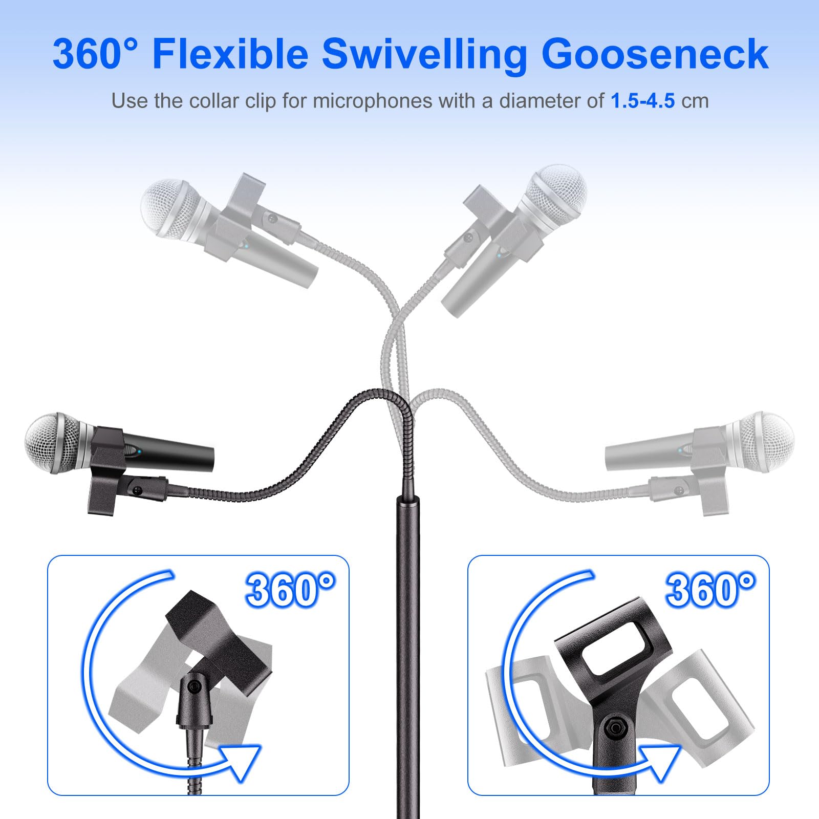 Supporto Tablet Per Microfono - Regolabile 360° Per IPad E Smartphone 4.7-12.9 Pollici - Foto 8