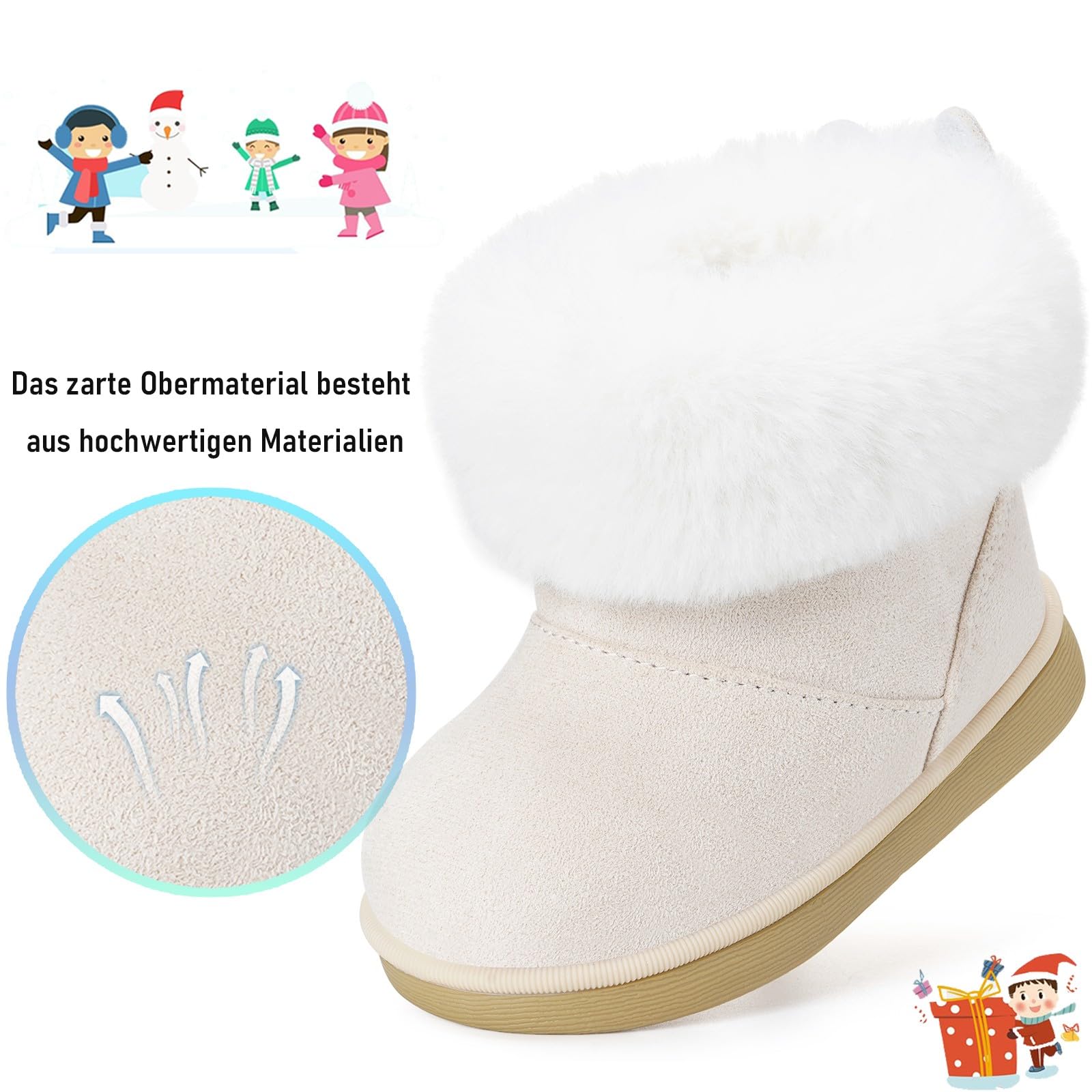 Gaatpot Stivali per Bambine e Ragazze Stivaletti da Neve Ragazzi Fodera Scarpe con Invernali Bambini Stivale con Imbottitura Calda 20-29EU