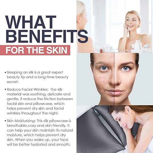 Miniatura 4 de J JIMOO Funda de almohada de seda para el pelo y la piel, 19 Momme, 600 hilos, 100% seda de morera