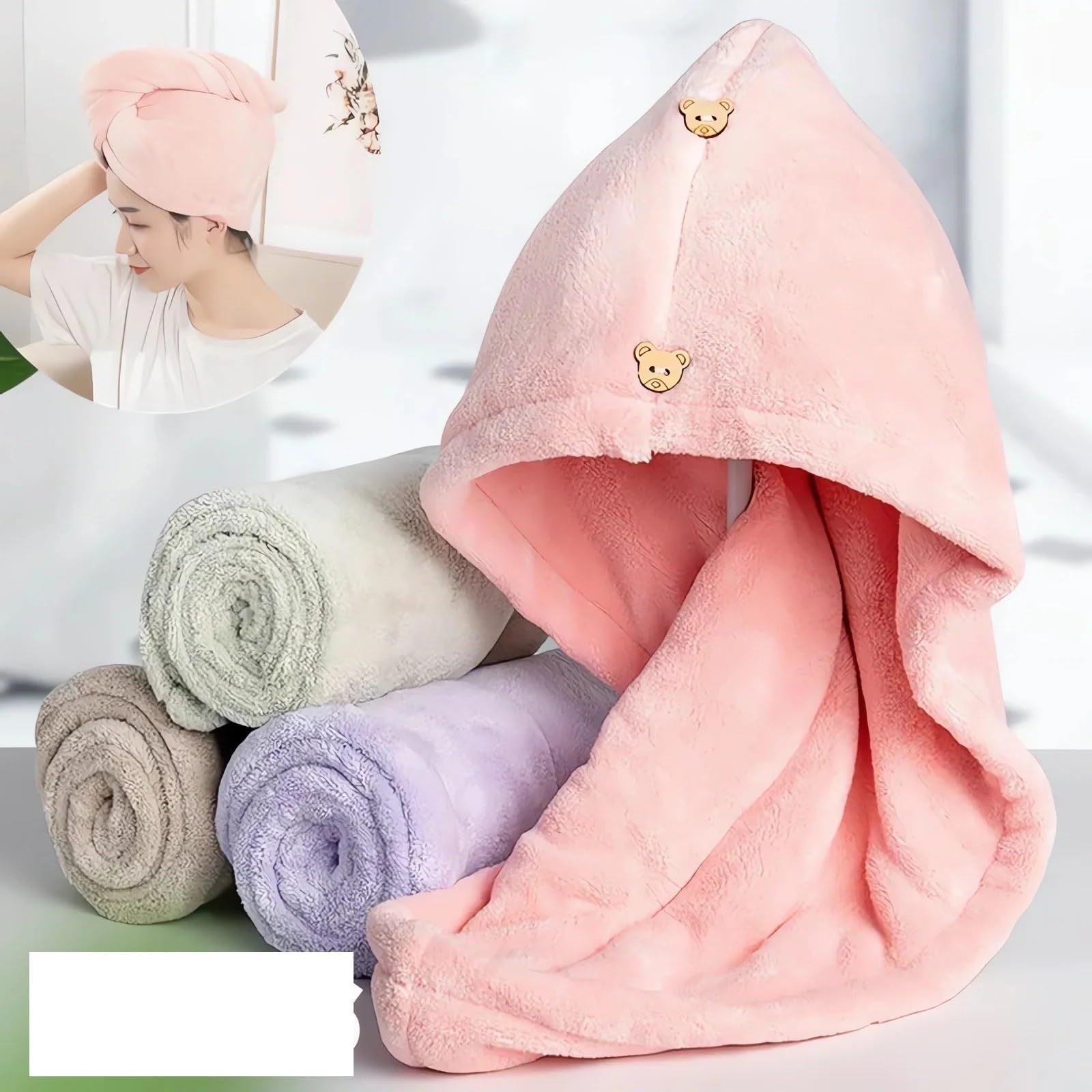 Czapka do suszenia włosów, czapka pod prysznic, Ręcznik Turban do włosów szybkoschnący wielokolorowy pakiet 1,3,5,10(Brown,5pcs)