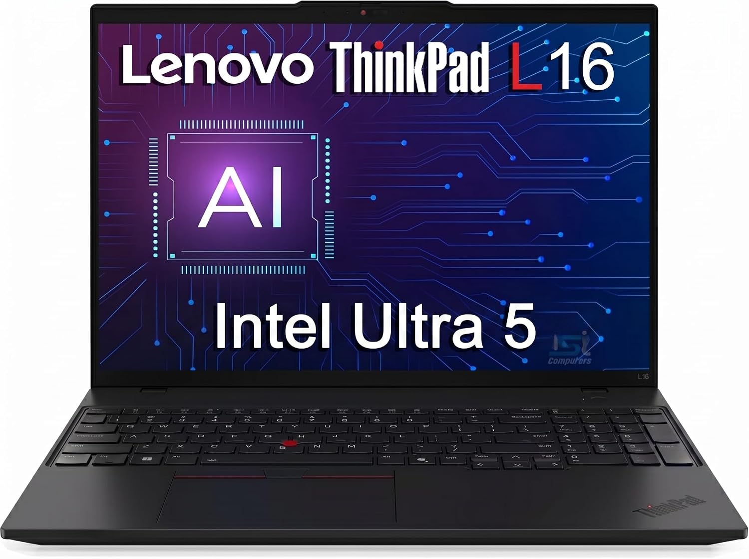 Lenovo ThinkPad L16 Business Enterprise AI PC Laptop, 16" FHD+, Intel 12-Core Ultra 5 225U (> Ultra 7 155U), 2x Thunderbolt 4, IST Computer Customized 16GB/32GB/64GB RAM, 512GB/1TB/2TB SSD, Win 11 Pro