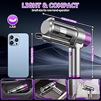 Vista 7 de EYYA Aspirador de mano inalámbrico para automóvil, 16000 PA, potente aspiradora de mano inalámbrica recargable, mini aspiradora portátil 4 en 1