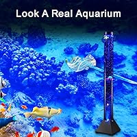 Vista 5 de 4FT LED Bubble Tube Floor Lamp Extra Large Aquarium Lamp with 10 Fish and Remote Control 20 Light Changes Tall Water Tower Tank Night Light for