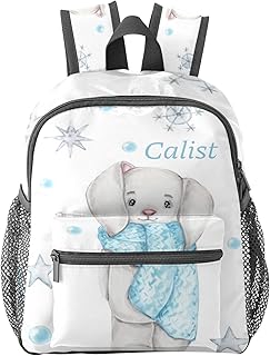 NZOOHY Rabbit Snowflakes Personalized Kids Toddler Backpack for Boys Girls,Custom School Kindergarten Travel Bookbag