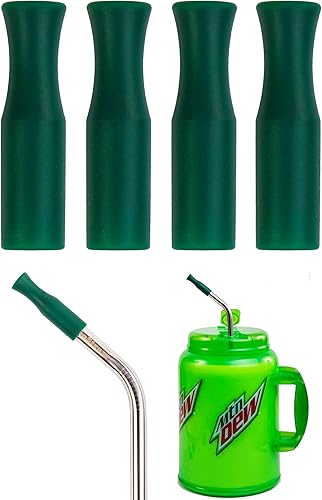 4 puntas de silicona de 0.354 in para pajitas de acero inoxidable de 14 pulgadas, Jumbo Big Gulp de 64 onzas, 100 onzas, enorme súper larga, taza de