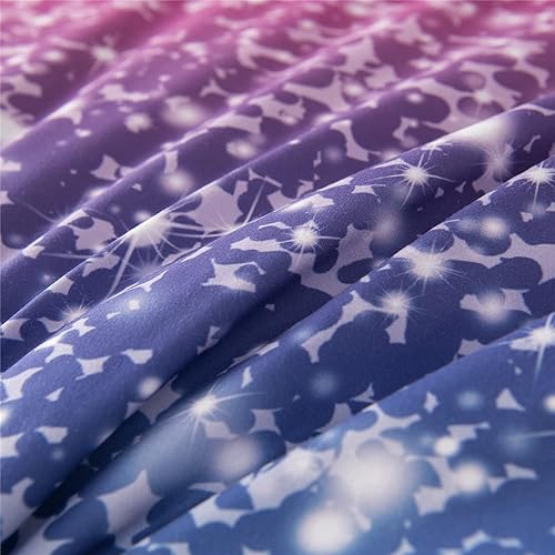 Miniatura 9 de RYNGHIPY Juego de ropa de cama de 6 piezas con purpurina 3D para niños adolescentes niñas y mujeres juego de edredón de color azul turquesa y rosa