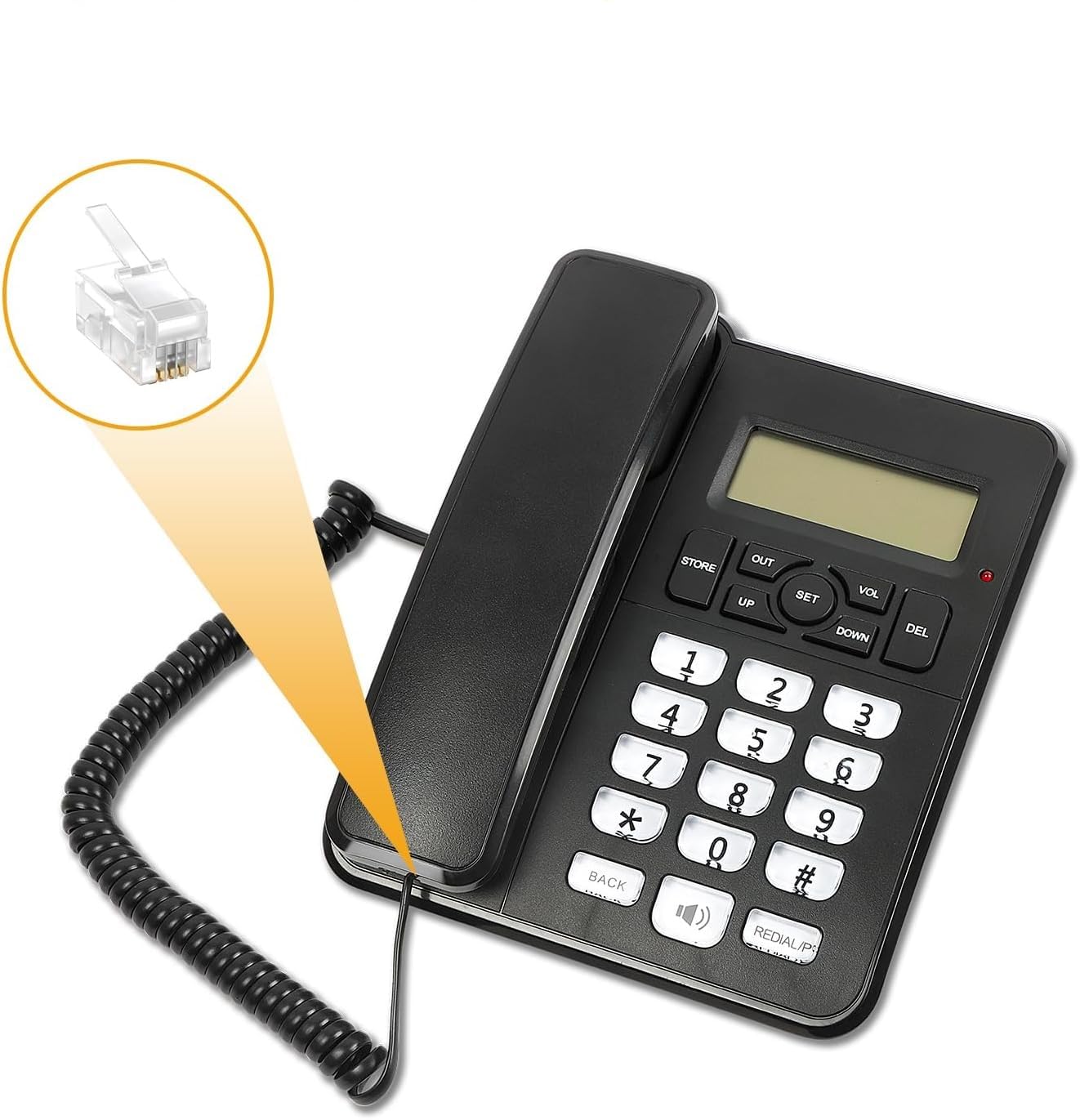 TECHZOCO Connettore RJ11, connettore telefonico modulare, connettore 6P4C, adattatore per telefono, AWG26, adatto per applicazioni telefoniche, fax, voce in sistemi di cablaggio domestico o ufficio