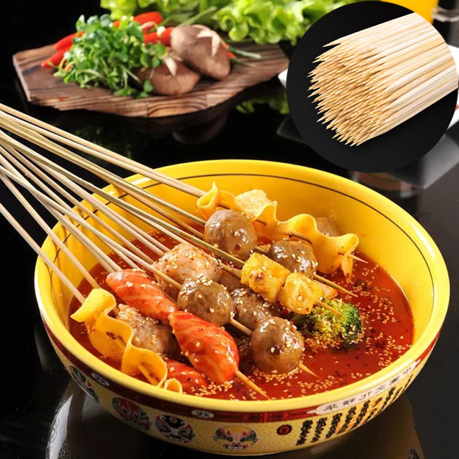 100 Spiedini In Bambù Da 11,9 Cm Per Antipasti E Stuzzichini - Piatti Larghi E Lisci, Ideali Per Frutta, Formaggi E Finger Food