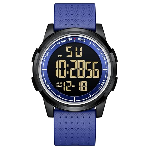 GOLDEN HOUR Ultra-Thin Minimalist Sports Waterproof Digital Watches Men with