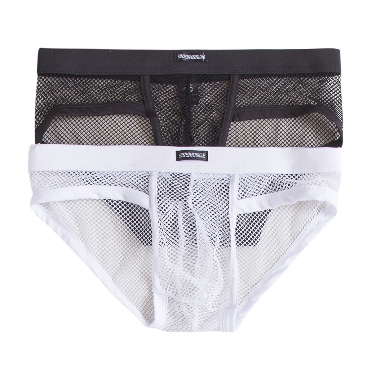 Yufeida Men's Briefs Of 2 Sexy Bikini Briefs Swimwear Mesh Boxer Shorts Jockstrap Underwear 2-Pack