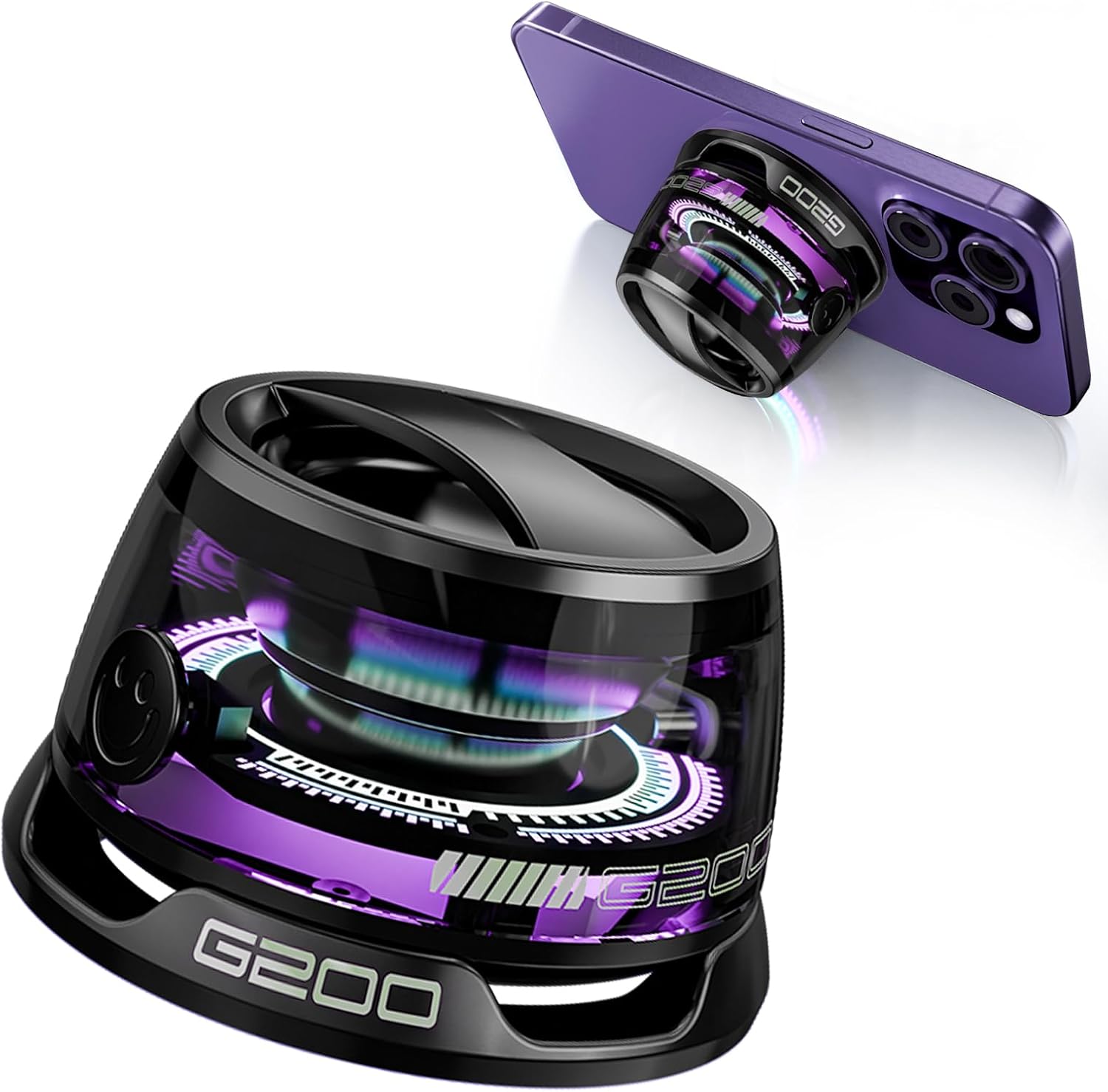 G200 Magnetic Bluetooth Speaker – Portable Mini Bluetooth Speaker with Phone Stand, Game Mode, 7H Playtime, RGB Light, Perfect Teen Gift for Camping & Home Decor (1)