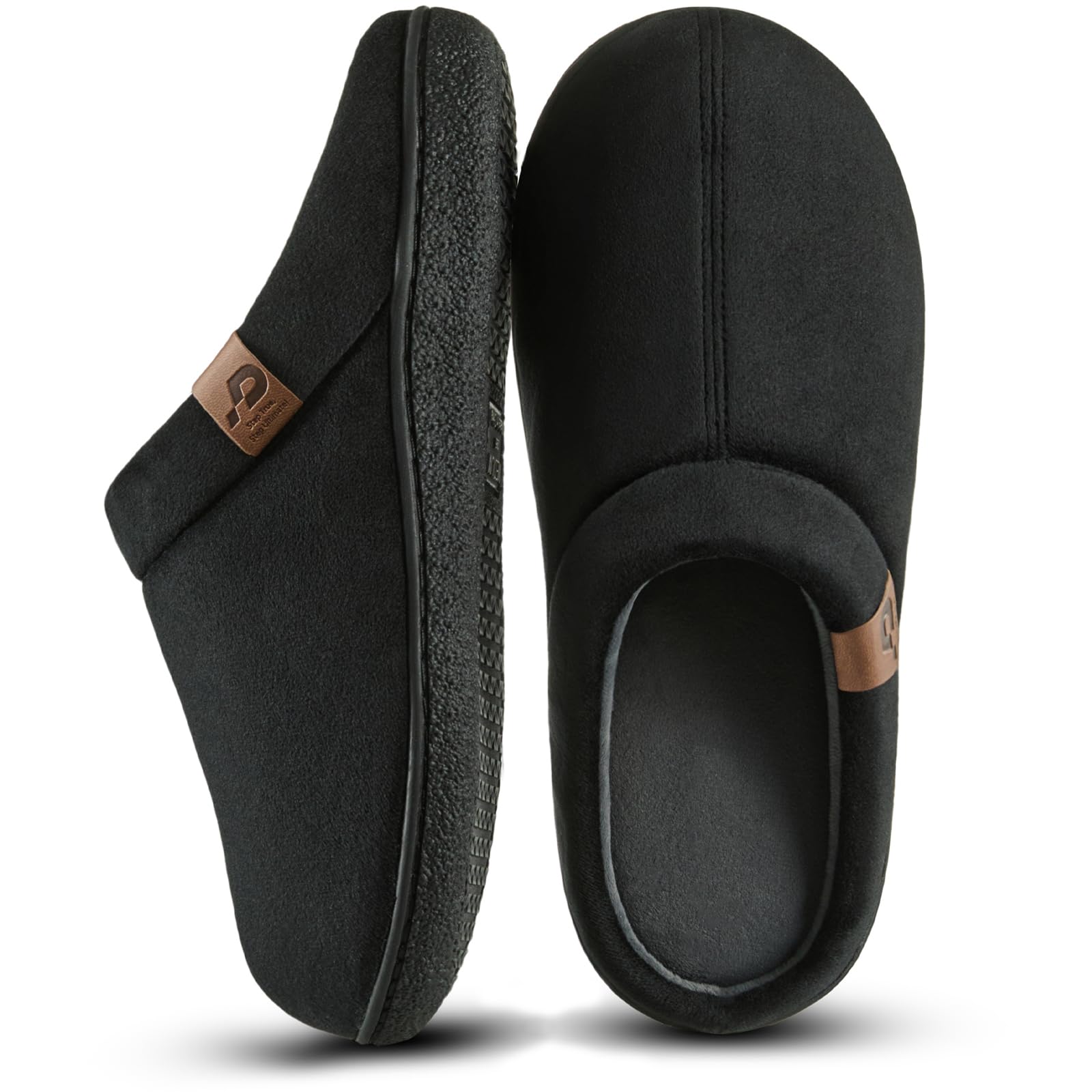 Misolin Pantofole Uomo Calzata Ampia Ciabatte Casa Invernali in Memory Foam | Fodera in Sherpa, Calde, Morbide & Comode Slippers, Lavabile in Lavatrice, Antiscivolo, Interno/Esterno, Regali