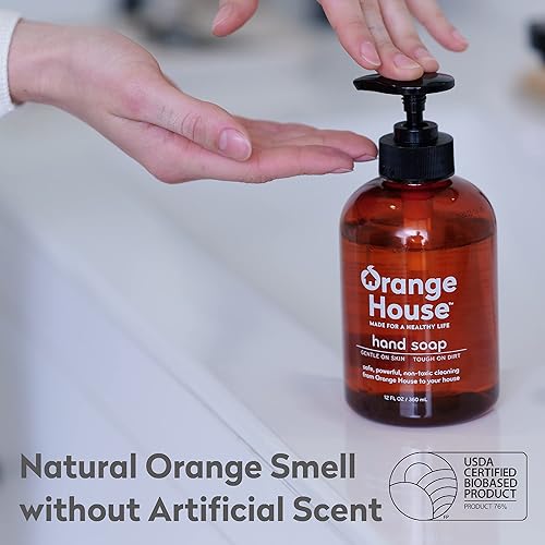 Miniatura 3 de ORANGE HOUSE Jabón líquido para manos con aceite natural de naranja de grado alimenticio, olor fresco, 12 onzas líquidas (paquete de 6)