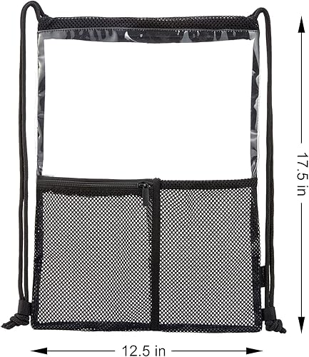 Miniatura 2 de Clear Drawstring Backpack - Stadium Approved String Cinch Bag for Gym, Concerts, Clear Bag with Adjustable Straps Transparent