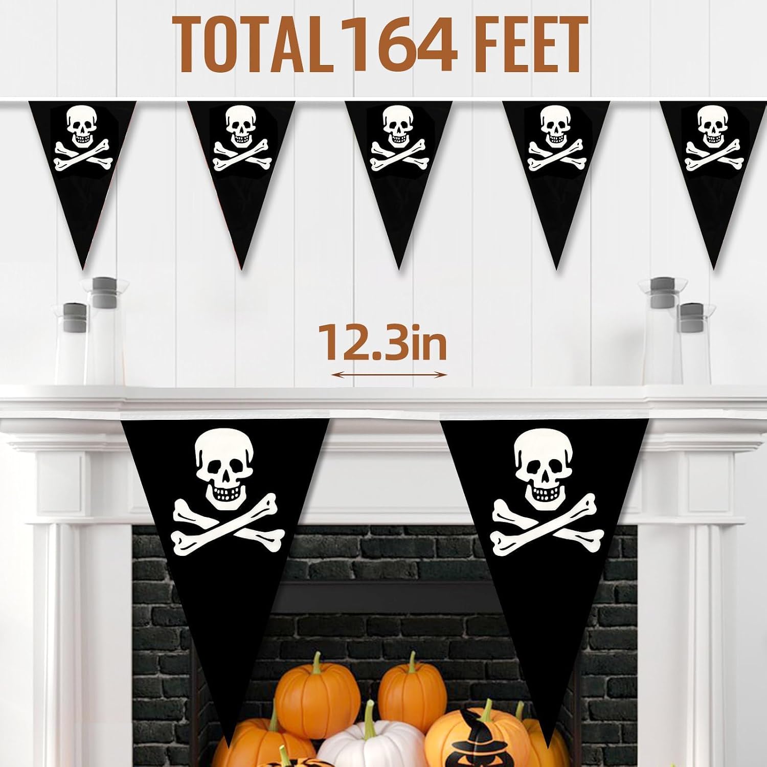 MARFOREVER 164 Ft 80 Pcs Halloween Pirate Banner Bunting Party Decorations