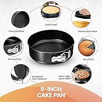 Vista 6 de RFAQK Molde Desmoldable Antiadherente de 9 Pulgadas – Molde Desmoldable para Tarta de Queso con Parte Inferior Extraíble, Espátula de Glaseado